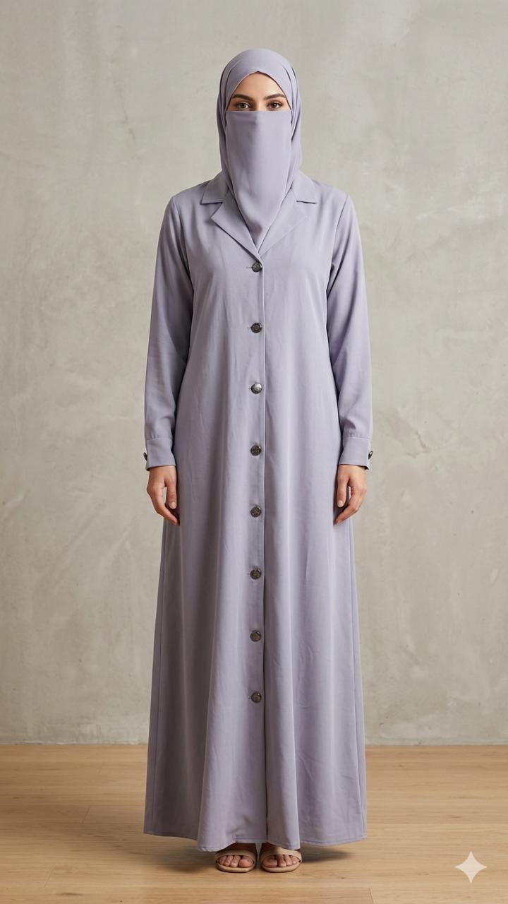 Front Open Cotton Abaya Coat